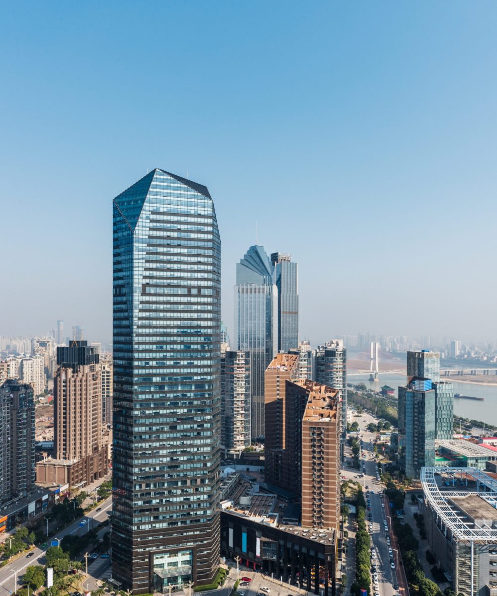 modern business buildings in financial district in city of China.